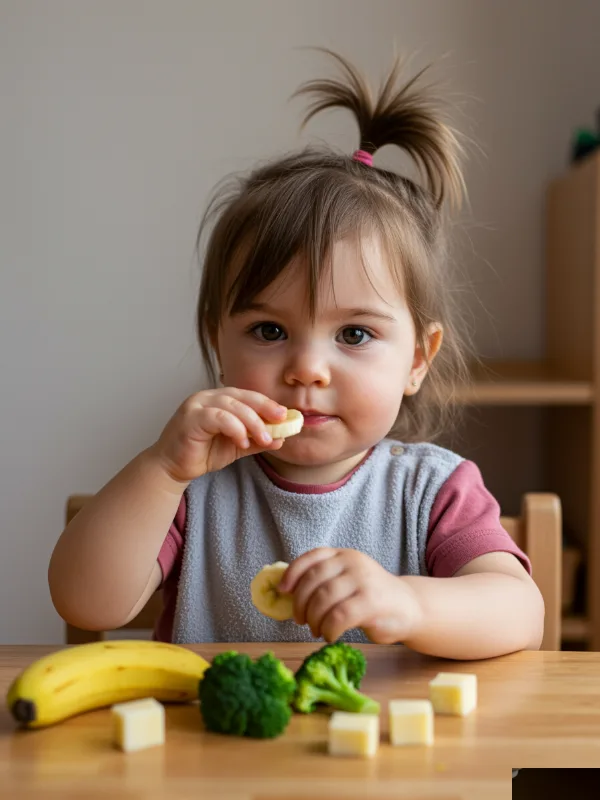 Niño explorando alimentos en sesión de terapia de alimentación infantil — Mimos Desarrollo Integral, Sada, A Coruña