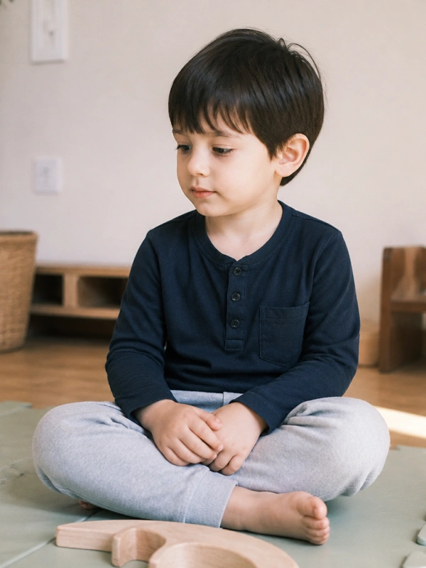 Niña en momento de calma tras sesión de regulación emocional — Mimos Desarrollo Integral, Sada, A Coruña